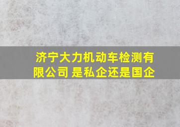 济宁大力机动车检测有限公司 是私企还是国企